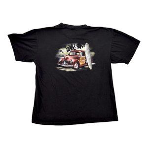 PARADISE‎ SHORES Surf Turf Men Car Print T-Shirt XL